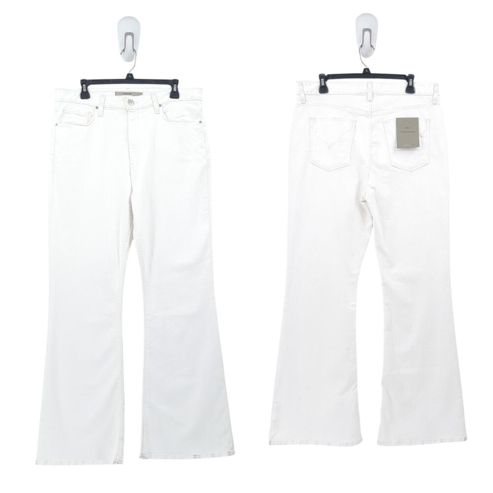 Hudson Women 34 Holly Jeans White Denim High Rise Flare Petite NEW FLAW